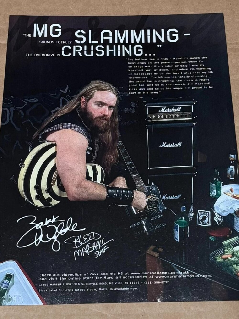 Zakk Wylde of Black Label Society - MARSHALL AMPS - 2005 Print Advertisement